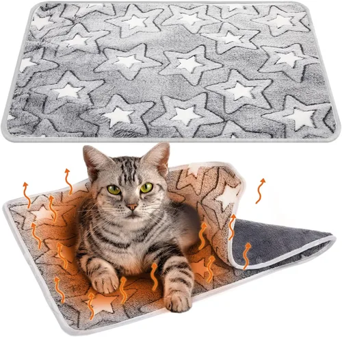 Miniatura 12 de 2 Piezas Almohadillas Grandes Autocalentables para Gatos, Alfombra Autocalentable para Gatos, Cama para Jaula de Perros, Mantas para Mascotas