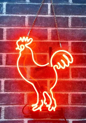 Miniatura 3 de Queen Sense 14 "pollo gallo neón signo acrílico hecho a mano hombre cueva cerveza pub bar decoración de pared lámpara luz A114CRRA2