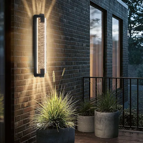 Miniatura 8 de camuucci Luz para exteriores del anochecer al amanecer, luces LED de porche de 15.7 pulgadas para exteriores, impermeable, moderno, soporte de pared