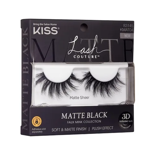 Miniatura 2 de Kiss Pestañas postizas de color negro mate, 0.630 in, incluye 1 par de pestañas, fáciles de aplicar, racimos de pestañas reutilizables