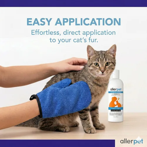 Miniatura 2 de Allerpet Removedor de Caspa de Gato Libre de Aloe Vera - Alivio de Alergias por Caspa de Mascotas, Alivio de Alergias Natural y Seguro para Gatos