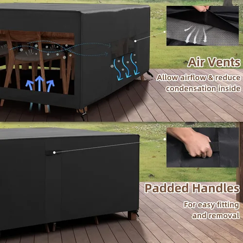 Miniatura 5 de MR. COVER Fundas de mesa de patio para muebles de exterior, fundas de muebles de patio, impermeables, resistentes, 115 pulgadas de largo x 76