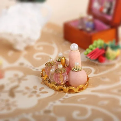 Miniatura 4 de U-K Casa de muñecas en miniatura botellas de perfume con bandeja nuevo lanzado y popular, agradable y práctico