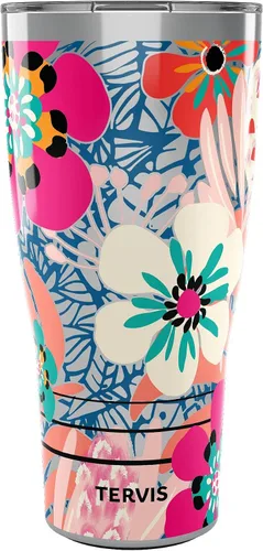 Miniatura 11 de Tervis Traveler Bright Wild Blooms - Vaso aislado de triple pared para viaje mantiene las bebidas frías y calientes, 20 onzas, acero inoxidable