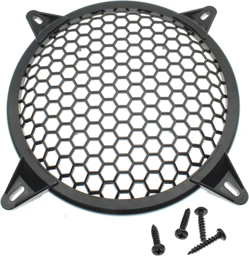 FDXGYH Paquete de 2 fundas protectoras para parrilla de altavoz de 10 pulgadas con tornillos de montaje para audio doméstico, color negro