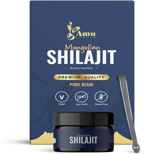 AMU NUTRITION Shilajit mongol puro para hombres y mujeres, cosechado en Mongolia, fuente natural de minerales traza de ácido fúlvico (20 GRAMO)