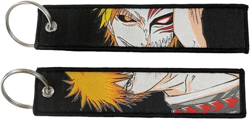 Miniatura 14 de Paquete de 1 Llavero de Anime con Etiqueta de Avión, Llavero Bordado con Anillo para Llaves - EDC para Motocicletas, Patinetas, Auto