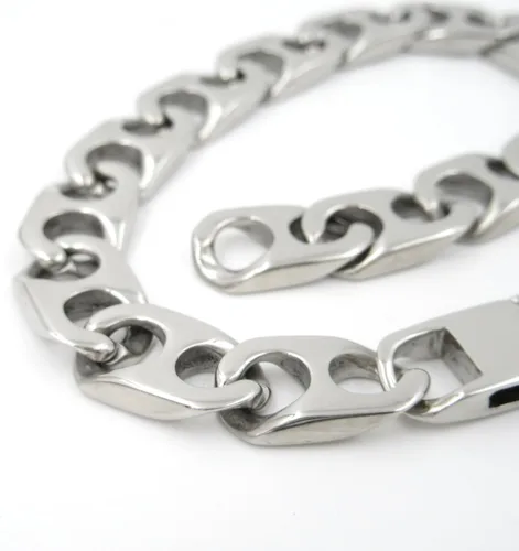 Miniatura 3 de Pulsera plana de acero inoxidable para hombre, 0.394 in, 8,2 pulgadas, Acero inoxidable, Sin gemas.