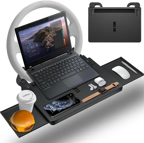 Miniatura 10 de Mesa Bandeja para Asiento Trasero de Automóvil, Bandeja de Comida Estable Plegable para Asiento Trasero del Auto para Pasajeros Traseros en Viajes