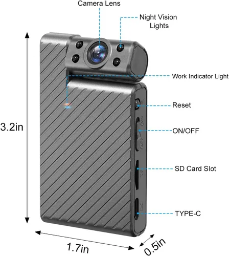 Miniatura 8 de Mini cámara inalámbrica HD giratoria de 180°, cámara de seguridad WiFi más pequeña, cámara de niñera portátil, visión nocturna, pequeñas cámaras
