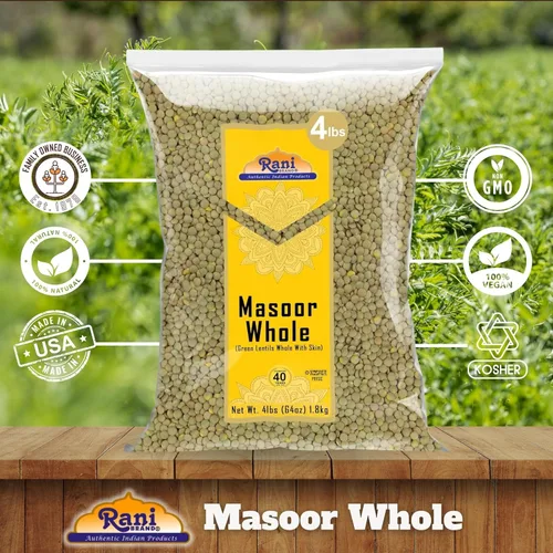 Miniatura 6 de Rani Masoor Enteras (Lentejas verdes enteras con piel) 64 onzas (4 libras) 4.0 lbs a granel ~ Todo natural Vegano Apto para gluten Sin OMG