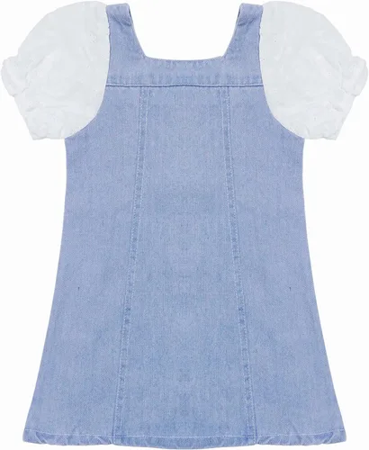 Miniatura 8 de KIDSCOOL SPACE Bebé Niña Corazón Rojo Lentejuelas Decoración Verano Manga Corta Vestido Denim