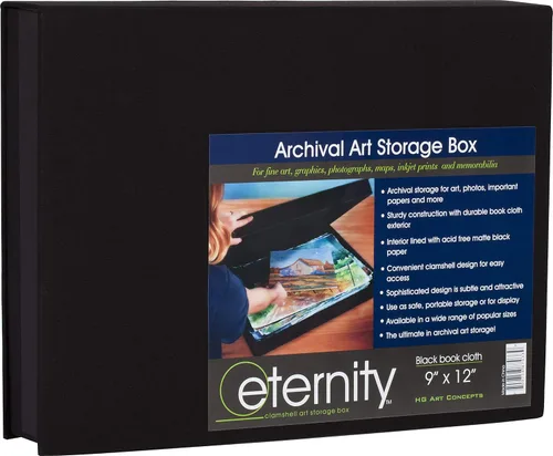 Miniatura 9 de HG Art Concepts Eternity Archival Clamshell - Caja de almacenamiento de fotos, color negro, 24 x 32 pulgadas, para almacenar obras de arte, fotos