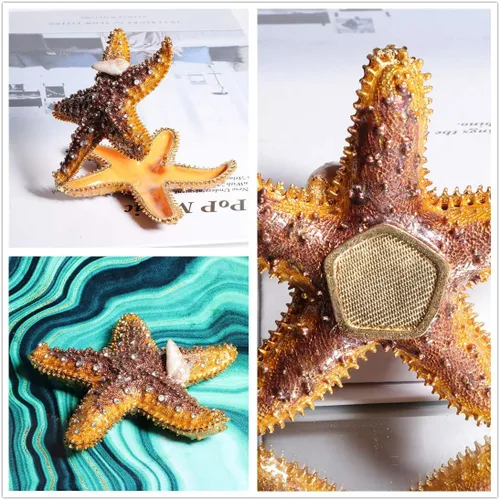 Miniatura 4 de Vals F estrella de mar Joyero con bisagras anillo con soporte pintado a mano figura coleccionable