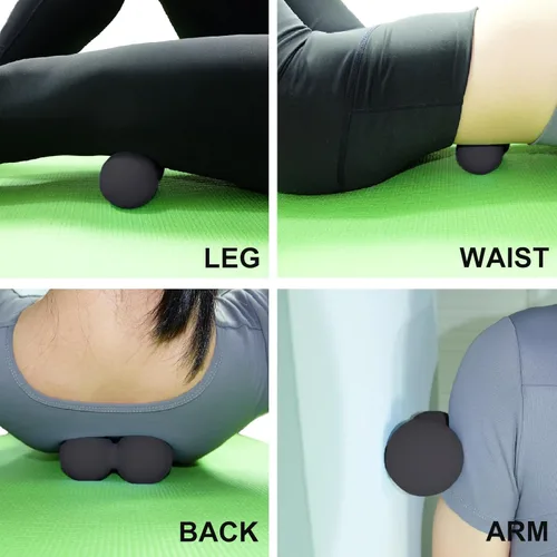 Miniatura 5 de Pelota de masaje dura en forma de maní, bola de masaje doble Lacrosse. Rodillo de masaje de tejido profundo y pelota de movilidad para terapia Negro