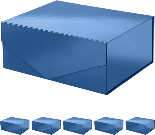 Miniatura 44 de PACKHOME Caja de regalo de 9 x 6.5 x 3.8 pulgadas, caja plegable rectangular con tapa magnética para embalaje de regalo (rosa mate, textura de grano)