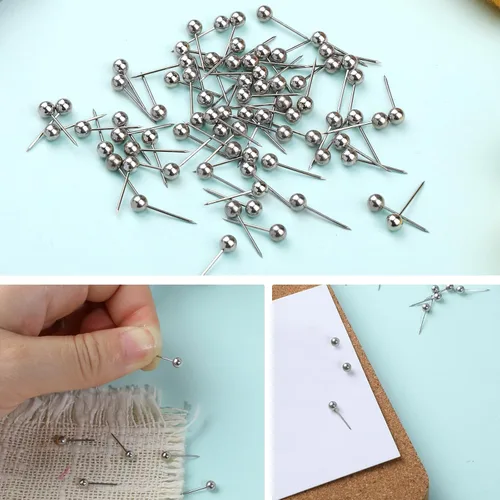 Miniatura 5 de 420 piezas de alfileres de costura, alfileres rectos para tela, alfileres de acolchado de 0.63 pulgadas, pequeños alfileres rectos con cabeza
