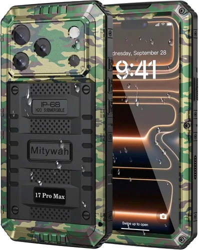 Miniatura 40 de Mitywah Funda impermeable para iPhone 7/iPhone 8 / iPhone SE 2020, funda de metal resistente de grado militar, protección de cuerpo completo