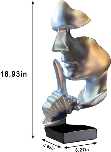 Miniatura 5 de aboxoo Estatuas abstractas El silencio es oro Objetos decorativos, estatuilla moderna y simple de resina, decoración de escritorio para piano