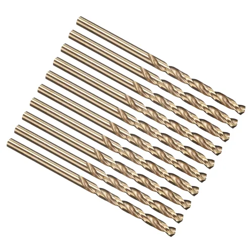 Miniatura 76 de PATIKIL Broca Jobber de 0.039 in, vástago recto M35 cobalto 5% acero de alta velocidad 135° acabado dorado para metal duro de acero inoxidable - 2