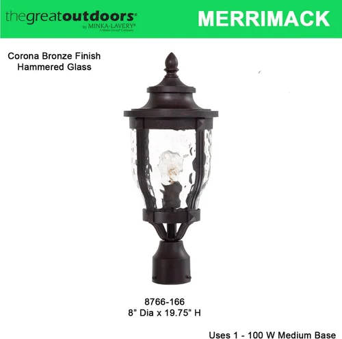 Miniatura 3 de Minka Lavery 8766-166 - Soporte de poste de luz Bronce Corona
