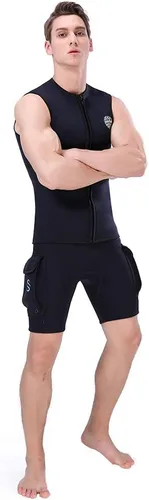 Miniatura 6 de Chaleco de neopreno para hombre, 0.118 in, sin mangas, para surf, canoa, buceo, buceo