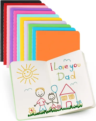 Gwybkq Cuadernos pequeños de bolsillo sin forro, paquete de 12 mini bloc de notas diario, cuaderno de bocetos en blanco para niños, cuadernos lisos,