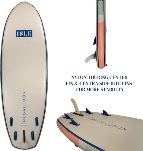 Miniatura 4 de ISLE Megalodon - Tabla de remo inflable y paquete de accesorios iSUP – Capacidad de hasta 1,050 libras, duradera, ligera, estable – 12 pies de largo
