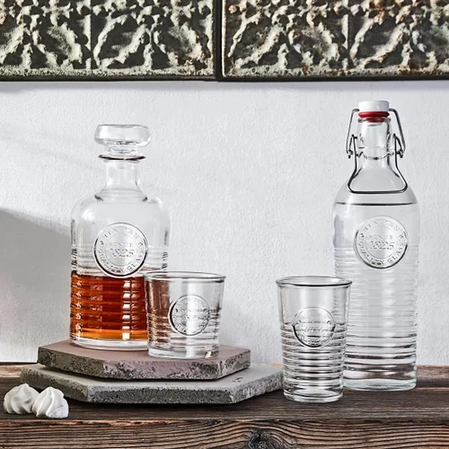 Miniatura 4 de Bormioli Rocco Officina 1825 - Botella abatible con asas (juego de 2) – 37.25 onzas con tapa abatible, botellas herméticas de almacenamiento