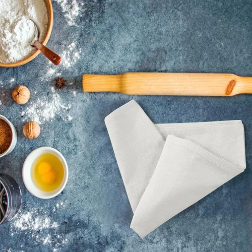 Miniatura 10 de ROYALE LINENS Paquete de 12 toallas de cocina blancas de 28 x 28 pulgadas, 100 % algodón, a prueba de pan, colado de queso, hornear, limpieza, Blanco
