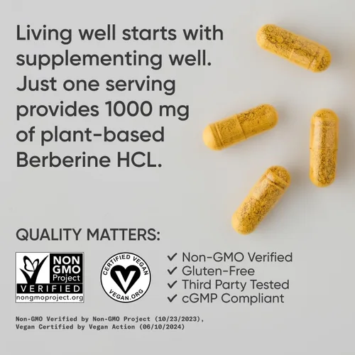 Miniatura 4 de Sports Research Berberina - Apoyo metabólico ayurvédico a base de hierbas para la salud, 500 mg, 60 cápsulas, certificado vegano, sin gluten, sin OMG