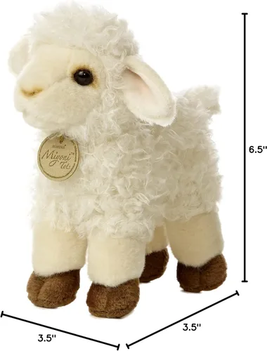 Miniatura 4 de Muñeco de peluche de cordero bebé Aurora World Miyoni, 7 pulgadas Crema