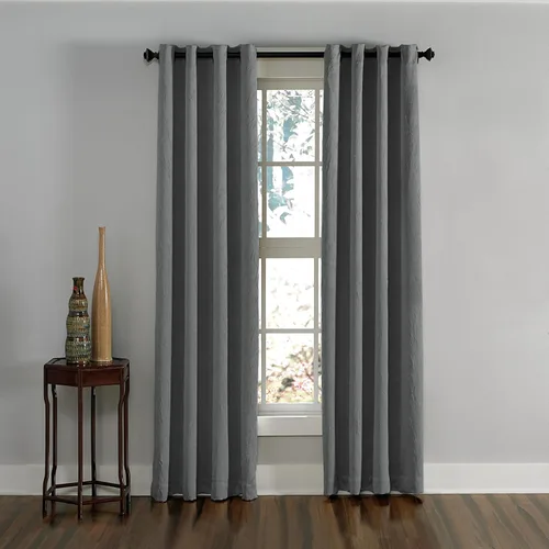 Curtainworks Lenox Panel de Cortina con Ojales, Gris, 50 x 132 pulgadas