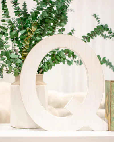 Miniatura 8 de BARNWOODUSA LLC Letras rústicas grandes del alfabeto, monograma de madera de pie para decoración de mantel y chimenea, bloques decorativos de letras