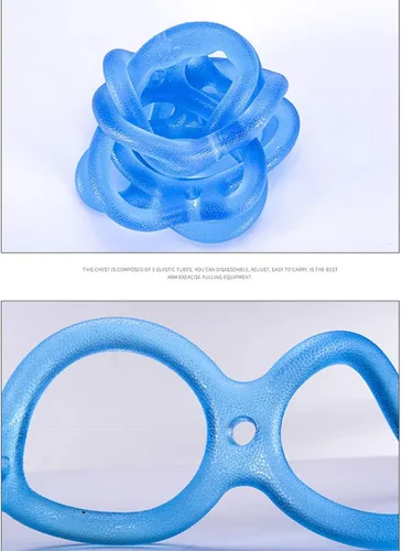 Miniatura 8 de Banda de ejercicio de resistencia elástica de 7 anillos, banda Miracle Miles, estiramiento de yoga, brazo, hombros, pies, piernas fitness, gimnasio
