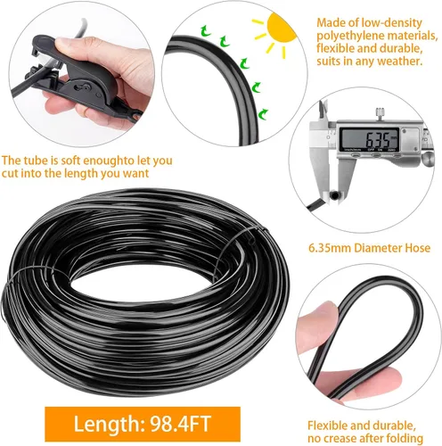 Miniatura 3 de Sistema de refrigeración por nebulización de 98.4 pies (98.4 ft) + 50 boquillas de niebla de latón + 50 conectores en T + 1 adaptador de grifo