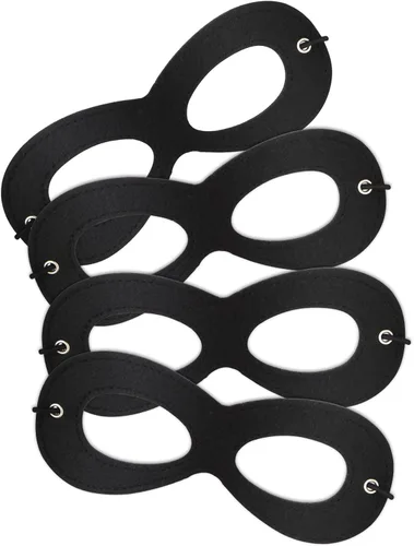 Miniatura 9 de Máscara de superhéroe AIMIKE, máscara de ojos de fieltro negro, disfraz de Halloween, máscara ajustable con cuerda elástica