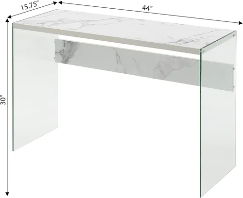 Miniatura 7 de Convenience Concepts SoHo - Mesa de consola y escritorio, mármol blanco sintético