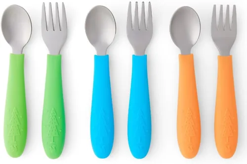 Miniatura 10 de Elk and Friends cubiertos para niños con mango de silicona Cubiertos seguros para niños Utensilios para niños pequeños Cucharas y tenedores