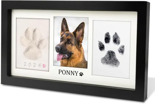 Miniatura 8 de Kit de marco de huella de pata MYPAWLETS, kit de huella de pata de perro/gato, arcilla suave para huellas de pata y almohadilla de tinta de toque