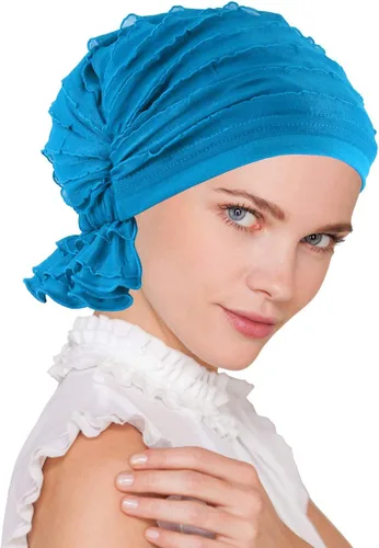 Miniatura 6 de Abbey bufanda tipo gorra de tela para quimioterapia, con fruncido, turbante suave, bandana para cáncer, para mujeres