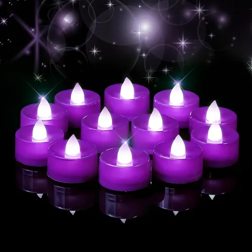 Miniatura 11 de Amagic - Paquete de 24 velas LED sin llama que funcionan con pilas, velas falsas de té, luces LED de té sin llama para Halloween, boda, votiva
