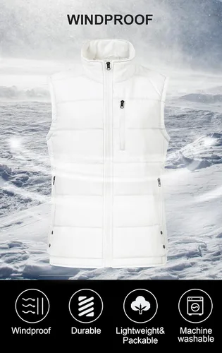 Miniatura 3 de Chrisuno Chalecos de invierno para mujer, ropa de abrigo ligera y acolchada