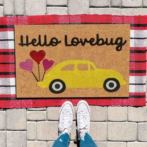 Miniatura 2 de Tapetes para puerta de interior de 23.6 x 15.7 pulgadas, diseño de casa de campo de goma para el día de San Valentín, reina de corazones, feliz día