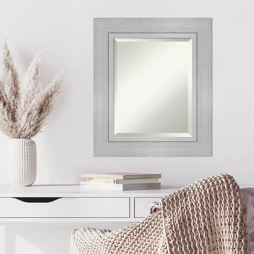Miniatura 6 de Amanti Art Espejo de pared, espejo con marco de madera plateada Romano para decoración de pared o para usar como espejo de baño para sobre