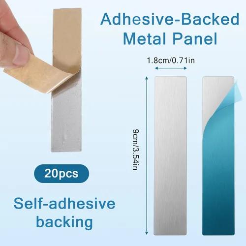 Miniatura 3 de 20 tiras de metal con cinta adhesiva de metal para imanes, placa metálica adhesiva para montaje magnético, tiras de acero para imanes adheridos