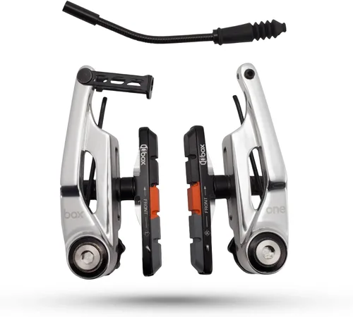 Miniatura 9 de Box Frenos en V BMX de gran tamaño de 85 o 4.252 in con pivotes de rodamiento sellados, fideos de cable flexible, brazos forjados en frío y perno