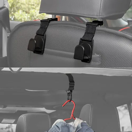 Miniatura 13 de YOCTM Percha enrollable para colgar abrigos, gancho para ropa compatible con Jeep Wrangler JL JT TJ JK JLU Sports Sahara Freedom Rubicon X