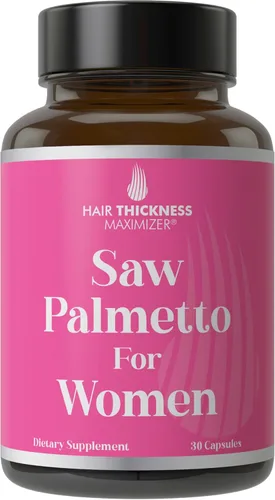 Saw Palmetto para mujeres + biotina, zinc, cobre y vitamina D. Suplemento para el crecimiento del cabello para mujer. Vitaminas para el cabello