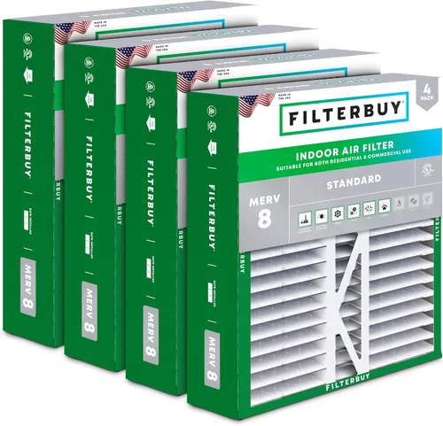 Miniatura 25 de Filterbuy Filtro de aire MERV 8 Essential Dust & Allergy Defense de 10 x 17 x 2 pulgadas (paquete de 4), filtros exteriores plisados electrostáticos